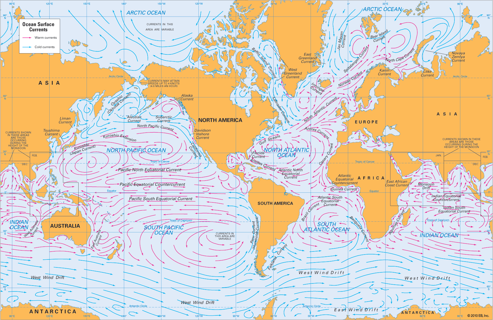 Atlantic Ocean Currents Map 